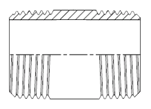 Trubkov nipl (vsuvka) s NPT zvity - nerez ocel