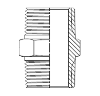 Dvojnipl (vsuvka) s NPT zvity - nerez ocel