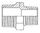 Redukn dvojnipl (vsuvka) - zvity NPT vnj - nerez ocel